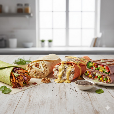 Tortilla ekmeğine sarımsaklı waffle dürüm - Resim 1